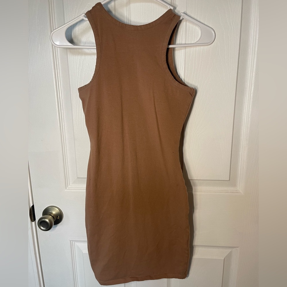 Size small Brown Halter dress with stretch. Little above the knee length